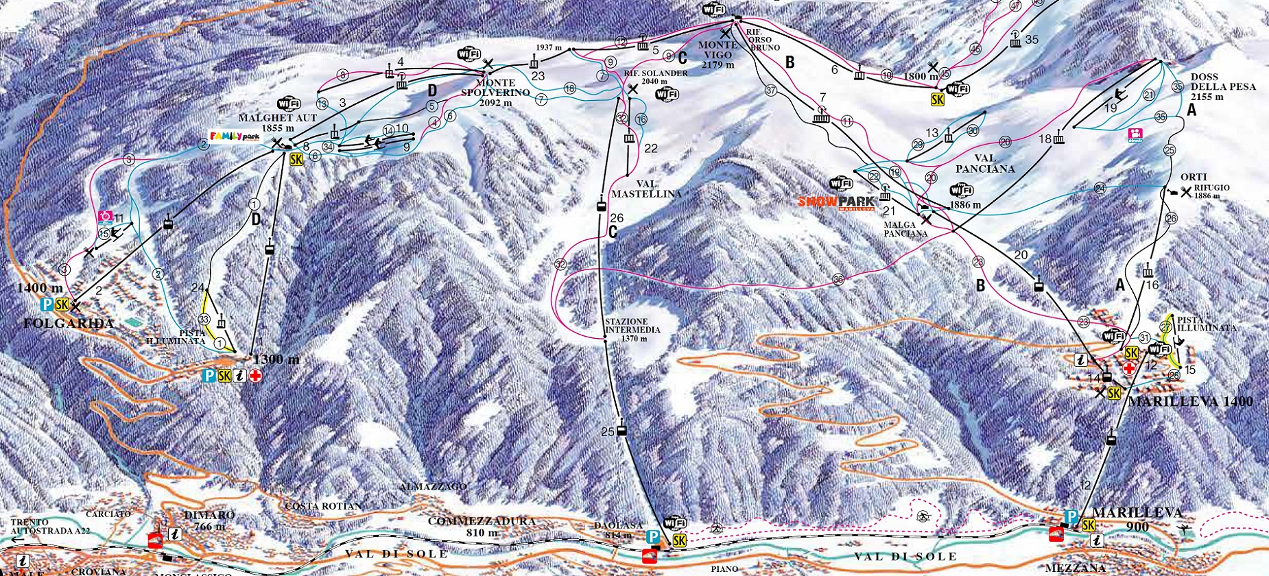 Folgarida Marilleva Piste Map