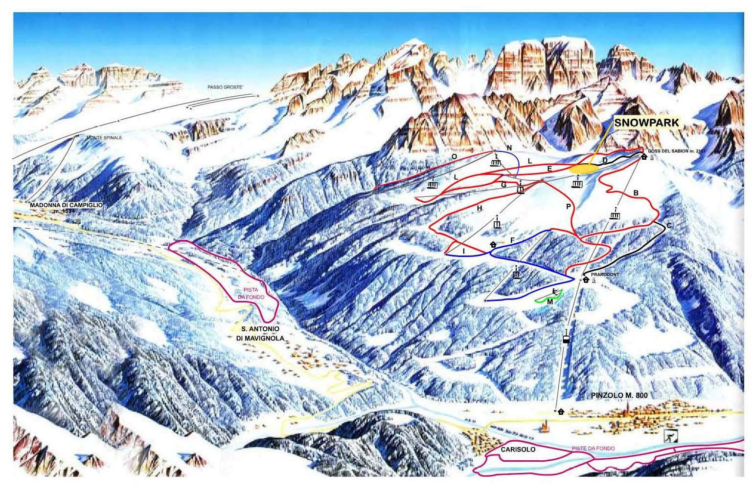 Pinzolo, Italy Piste Map