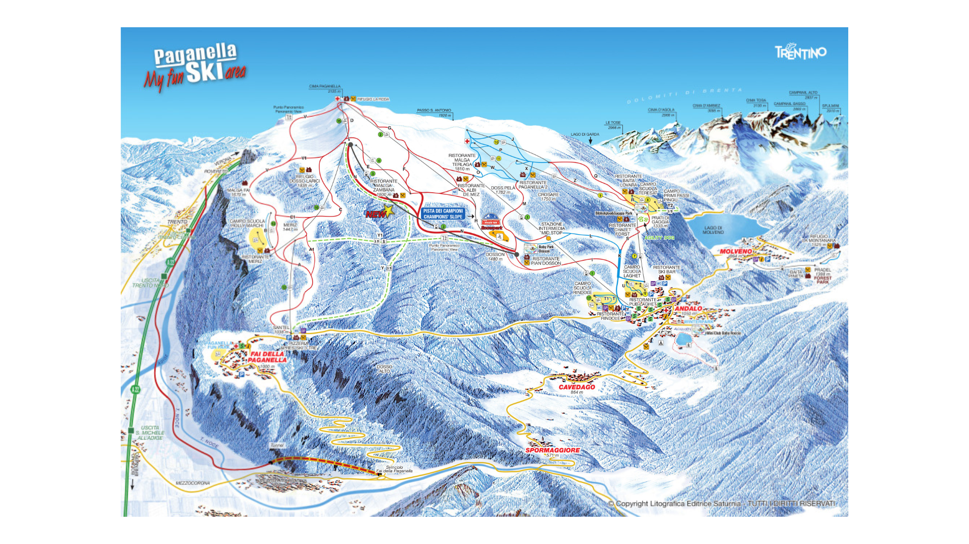 Paganella Piste Map