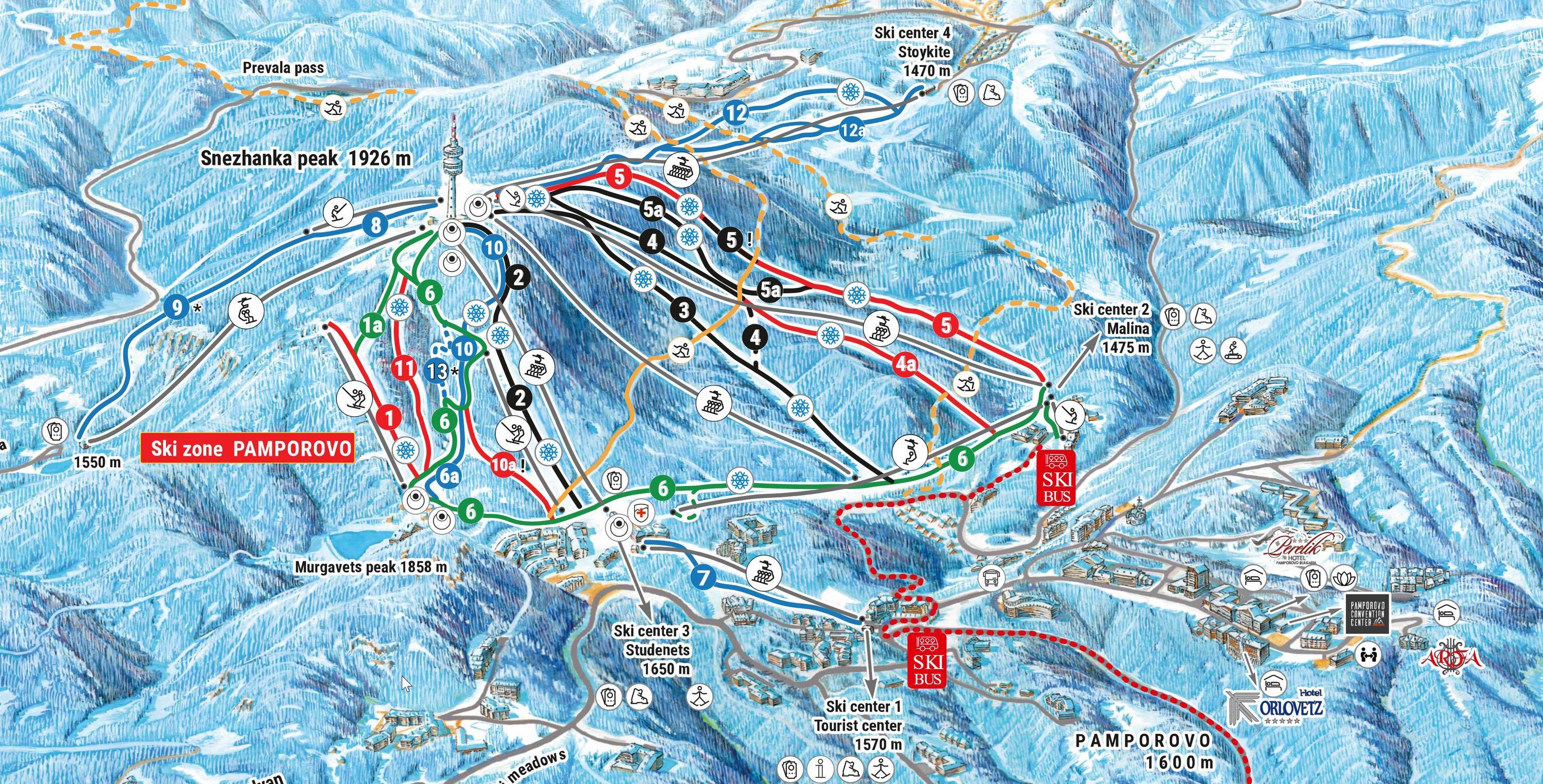 Pamporovo piste map